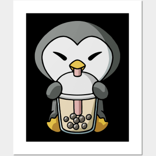 boba milk tea penguin Posters and Art